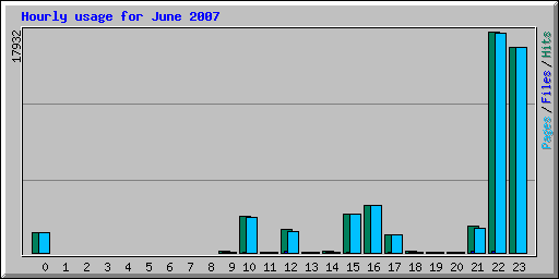 Hourly usage for June 2007