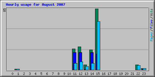 Hourly usage for August 2007